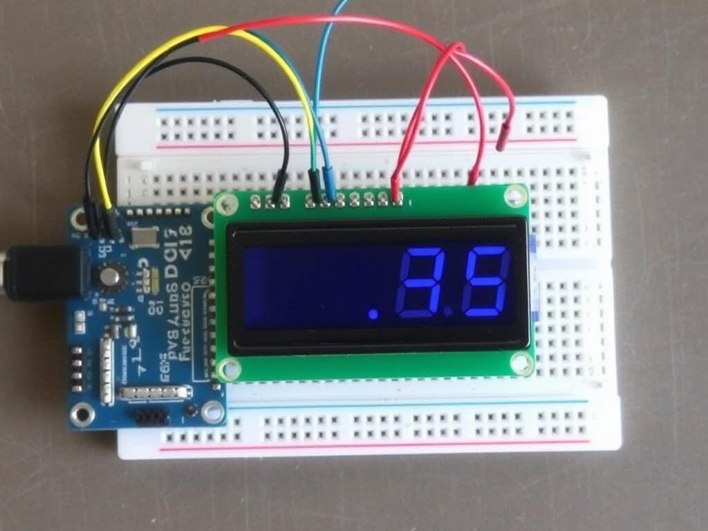 nterfacing DS18b20 Temperature sensor with Arduino + LCD to measure in Celsius and Fahrenheit Запись и вывод данных фото