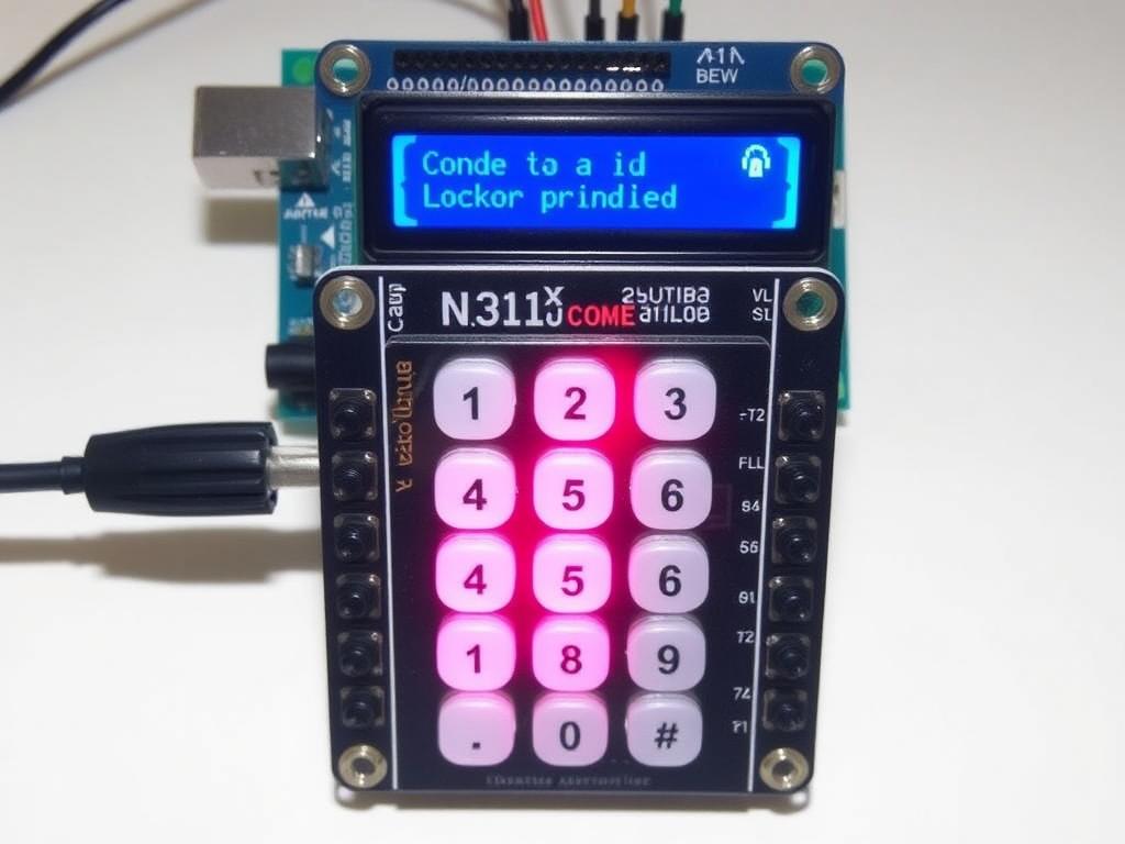 implest Arduino Lock/unlock code/algorithm using Keypad and LCD screen Написание кода для блокировки/разблокировки фото