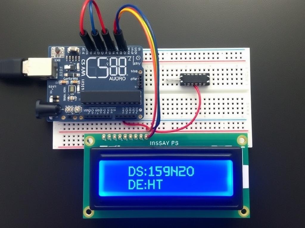 nterfacing DS18b20 Temperature sensor with Arduino + LCD to measure in Celsius and Fahrenheit Программирование Arduino фото